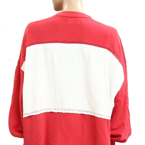 Free People Strawberry Sweatshirt Pullover Top Colorblocked Ribbed S New 283715 - Picture 5 of 6